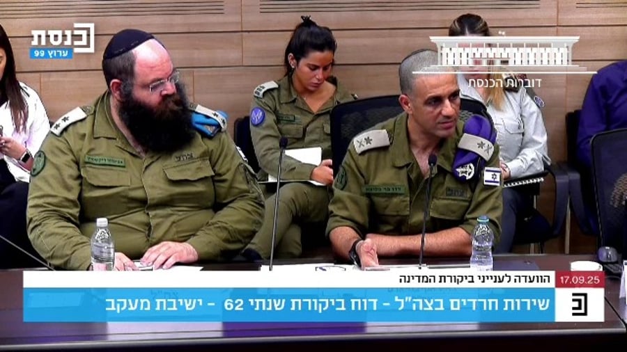 ראש אגף כוח אדם בצה"ל, אלוף דודו בר־כליפא, בדיון בוועדה