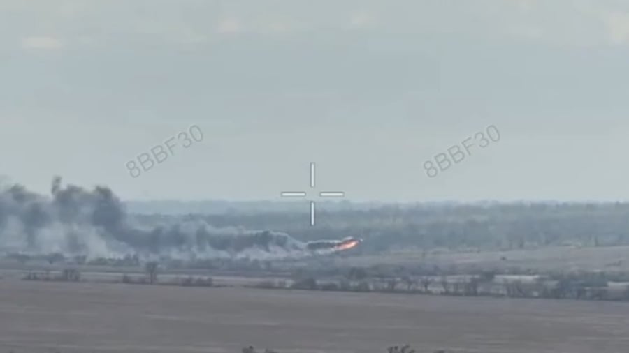 המל"ט האוקראיני מפיל מסוק רוסי