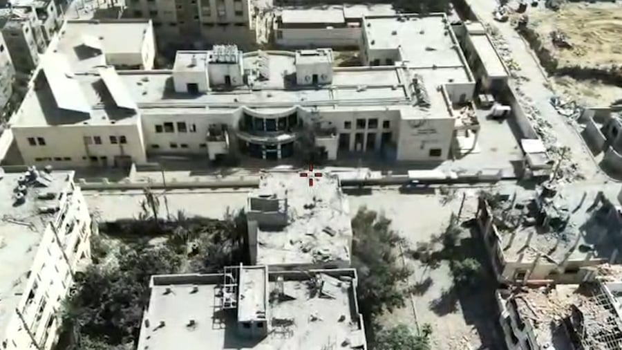  תיעוד רחפן מתוך מתחם בית החולים הירדני