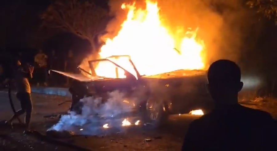 הג'יפ הבוער לאחר החיסול