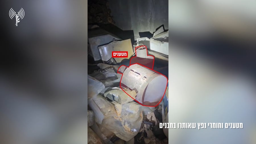 מצעי הלחימה והמטענים שאותרו בחודש שעבר