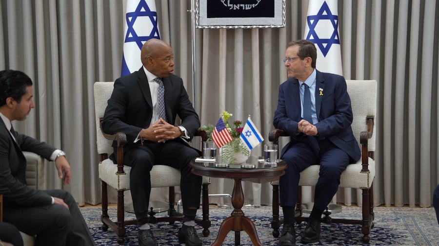 נשיא המדינה בפגישתו עם ראש עיריית ניו יורק היוצא אריק אדמס