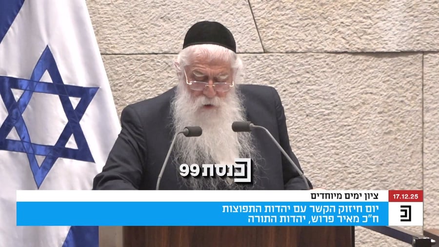 ח"כ מאיר פרוש זועק נגד רדיפת לומדי התורה