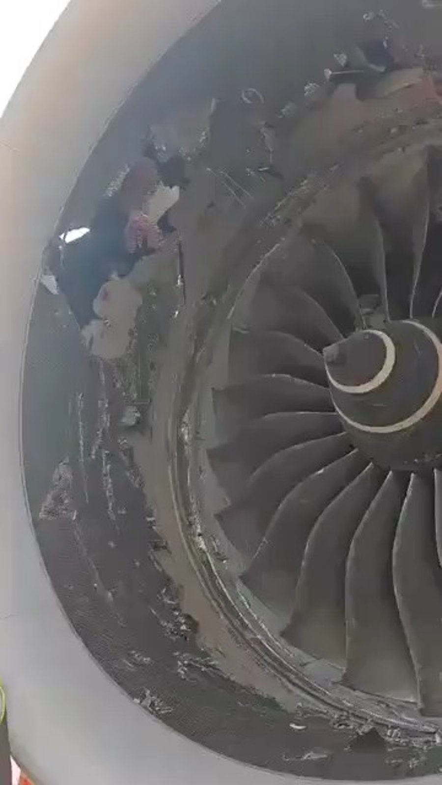 שברי המכולה בתוך המנוע