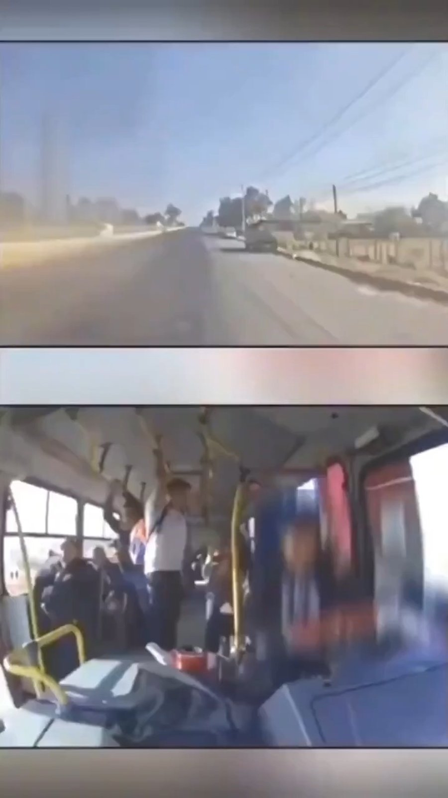 הנהג מתמרן ומציל את האטובוס