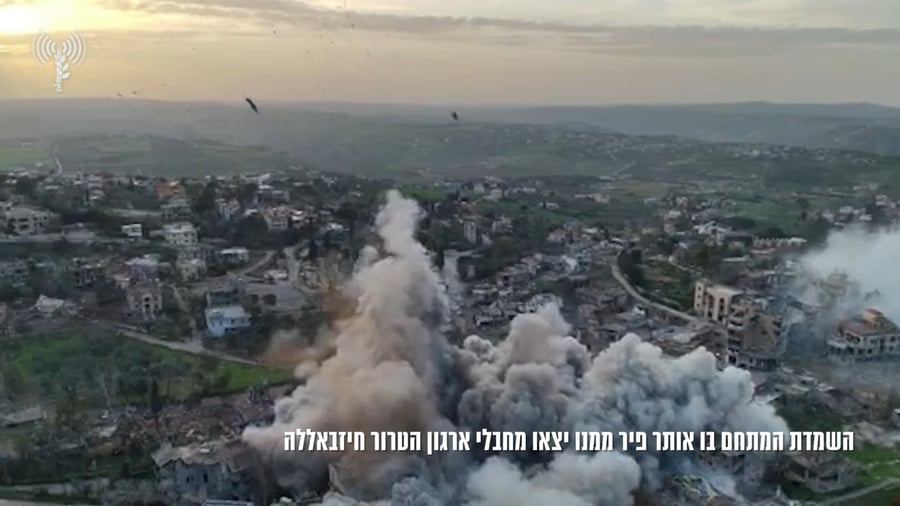 תיעוד מהשמדת המתחם בו אותר הפיר ממנו יצאו המחבלים